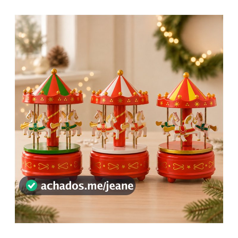 Cenário De Natal em 3 cores - Carrossel com Som e Movimento - 17x11cm - 1 unidade