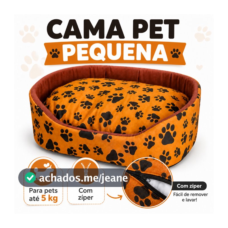 Cama para Cachorro Lavável com Zíper Removível Cão Pequeno e Gato Tamanho Pequena