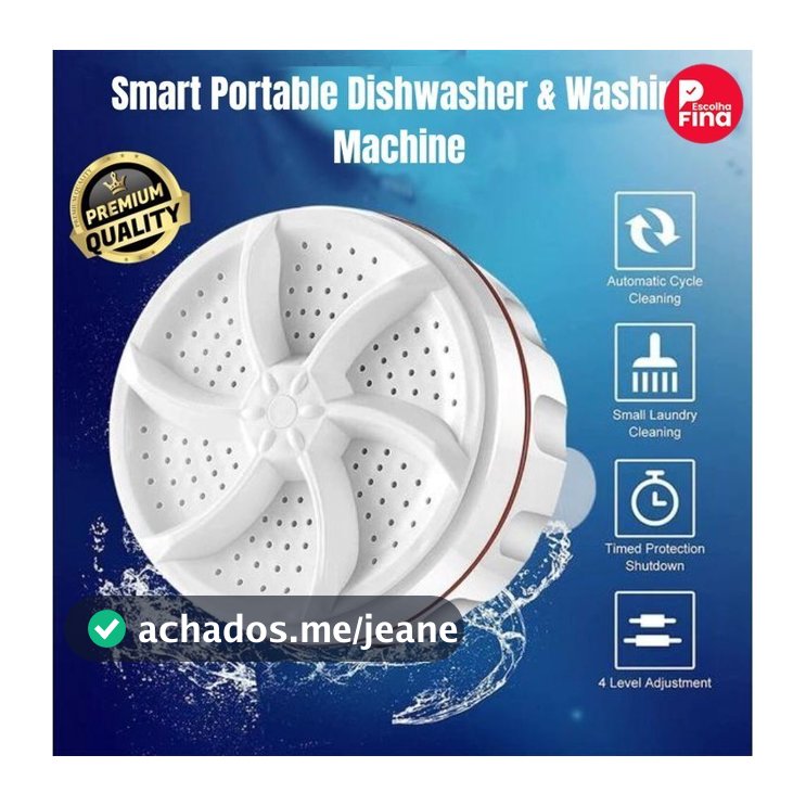 Mini Máquina de Lavar Roupas Panos Toalhas no Balde Portátil Ultrassônica Lavanderia USB Lava Louças Branco com USB