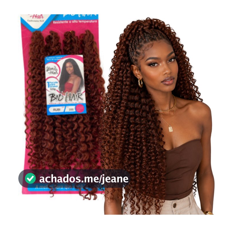 Cabelo Rubi Bio Proteína Cacheado 60 cm para Crochet Braids