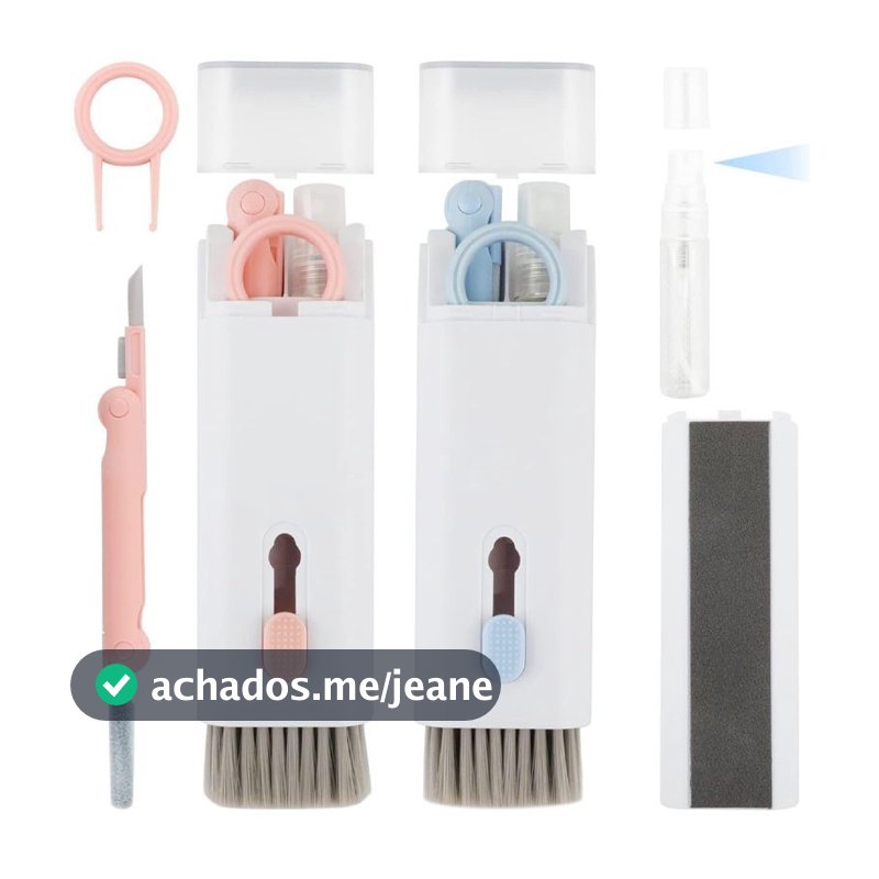 Kit De Escova De Limpeza De Teclado 7 Em 1 Multifuncional Portátil Para Computador/Fone De Ouvido/Ferramentas