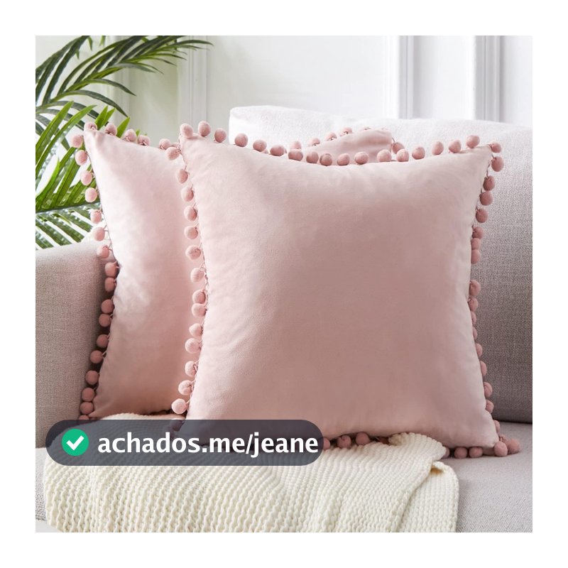 Capa de Almofada Lisa Com Babado Kit Com 2 45x45 Decoração Premium
