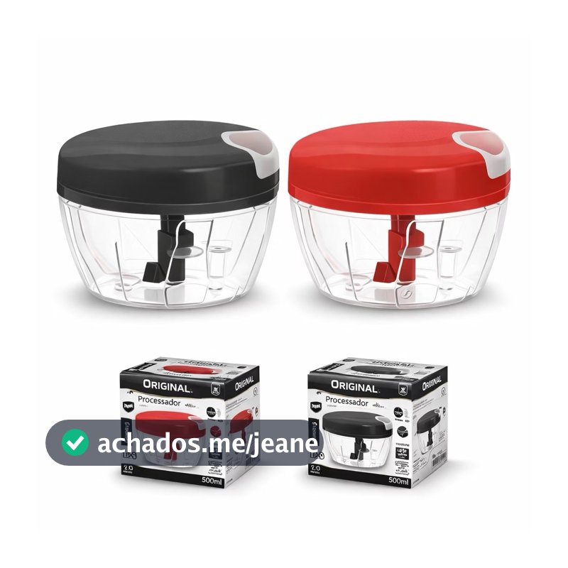Mini Processador Triturador Manual De Alimentos 2 Laminas Aço Inox Moedor Alho