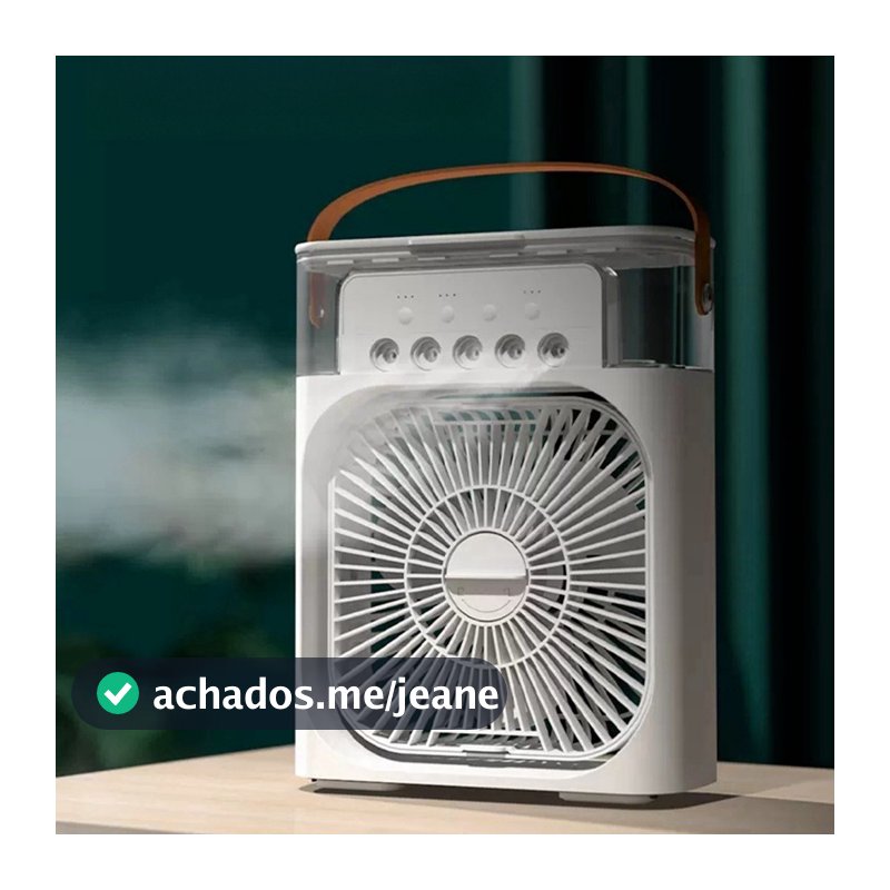 Mini Climatizador Umidificador Ventilador Portátil USB Led Quarto Sala Escritório Mesa Reservatório