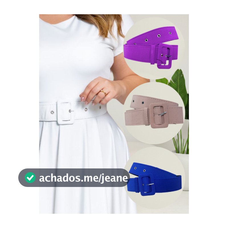 Cinto forrado colorido com fecho para Vestidos e Saias.