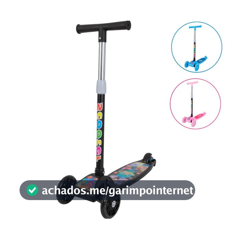 Patinete infantil 3 rodas com led ajustável scooter dobrável menino menina