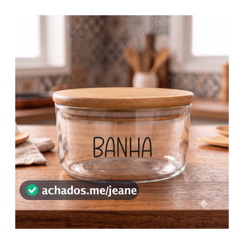 Pote Hermético Redondo Vidro (930 ml) Banha