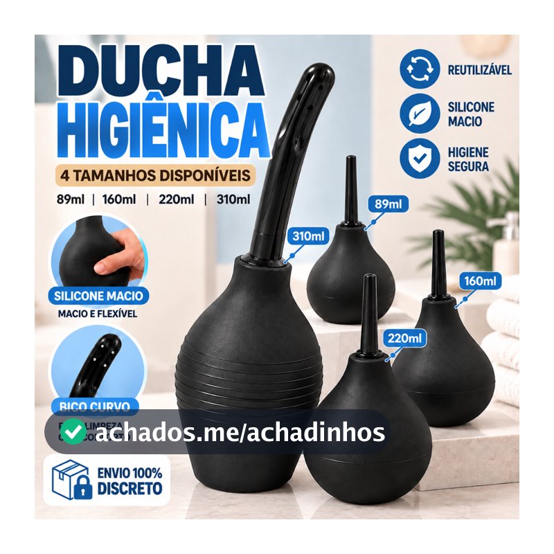 Ducha Higiênica Íntima Chuca Silicone Reutilizável com Bico Flexível 89ml 160ml 224ml 310ml Higiene Íntima Suave