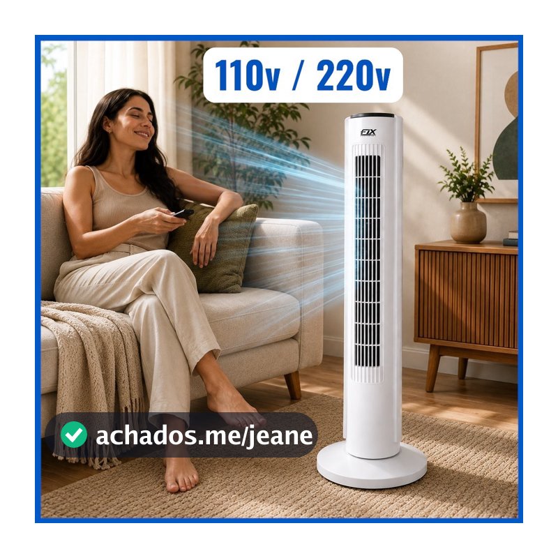 Ventilador de torre Silencioso grande De Coluna Circulador de Ar 110v / 220v 3 Velocidades Potente Slim