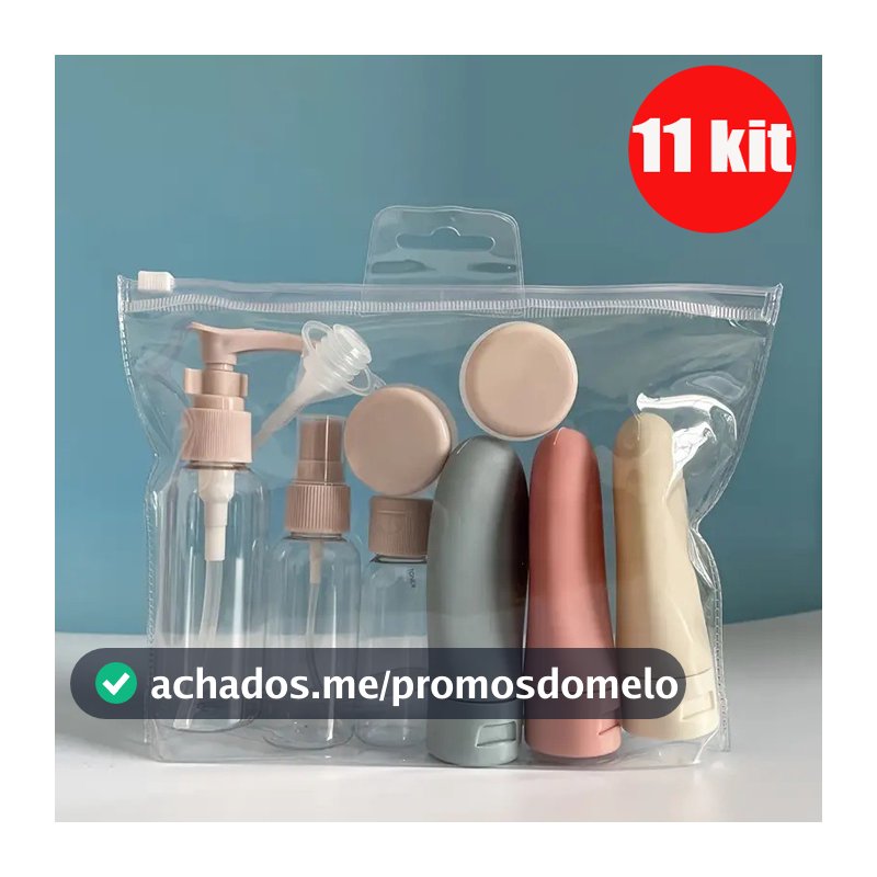 Kit 11 De Frascos Para Viagem Conjunto Multifuncional Peças Creme Cosméticos Viagem -S1