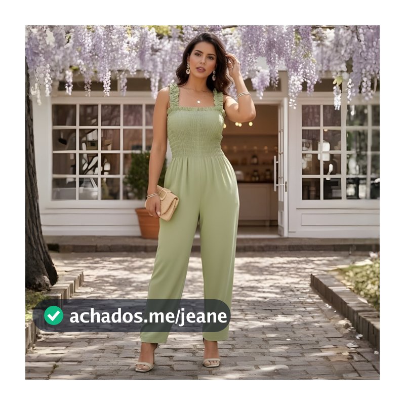 Macacão Feminino Longo Duna com Alça Pantacourt Pantalona Elegante