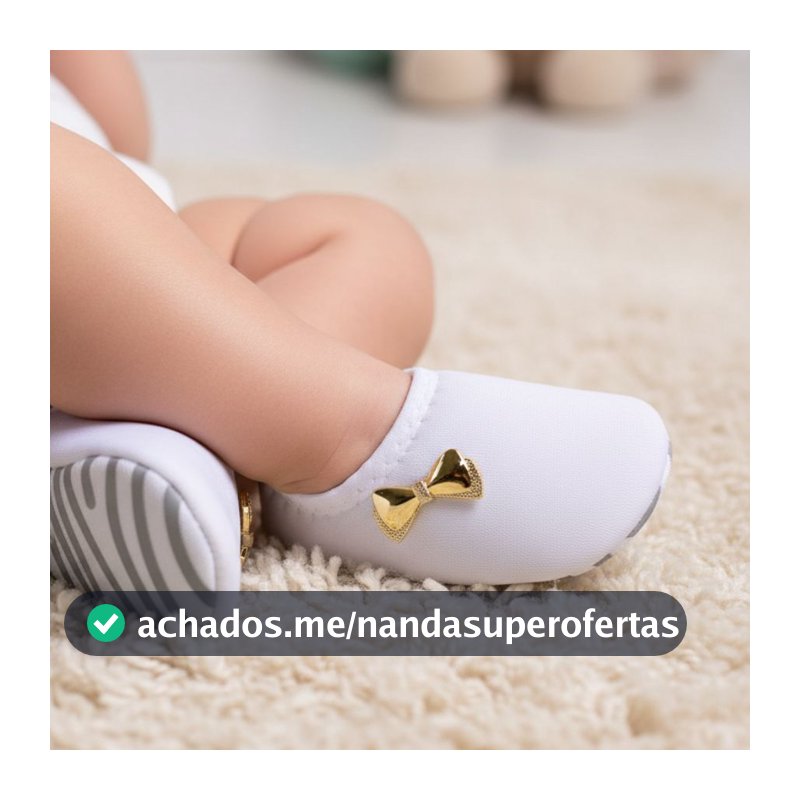 Sapatilha Bebê RN Pantufa Meia Sola Antiderrapante