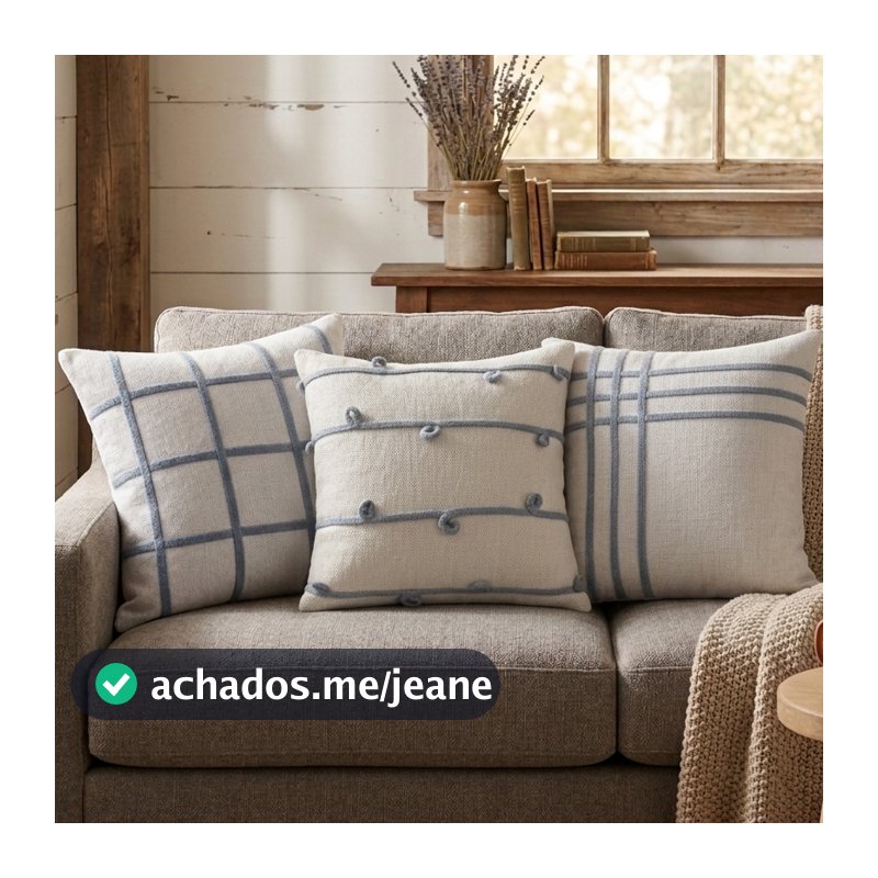 Kit 3 capas de almofada algodão boho farmhouse 45x45cm decorativo casa sofa cama poltrona