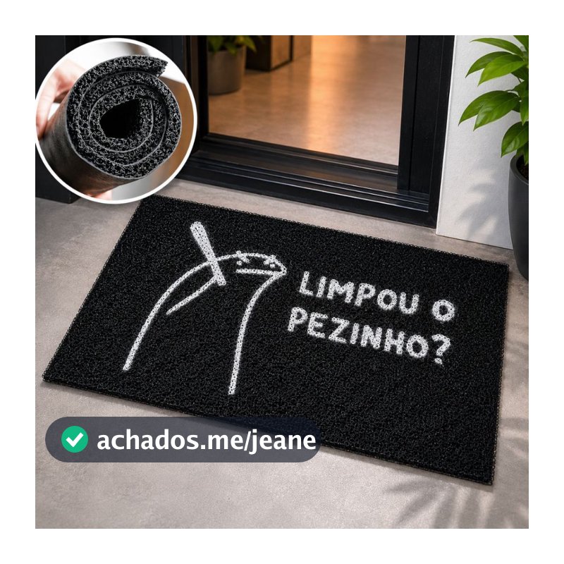 Tapete Porta de Entrada Limpou o Pezinho? Capacho Antiderrapante Lavável Interno/Externo