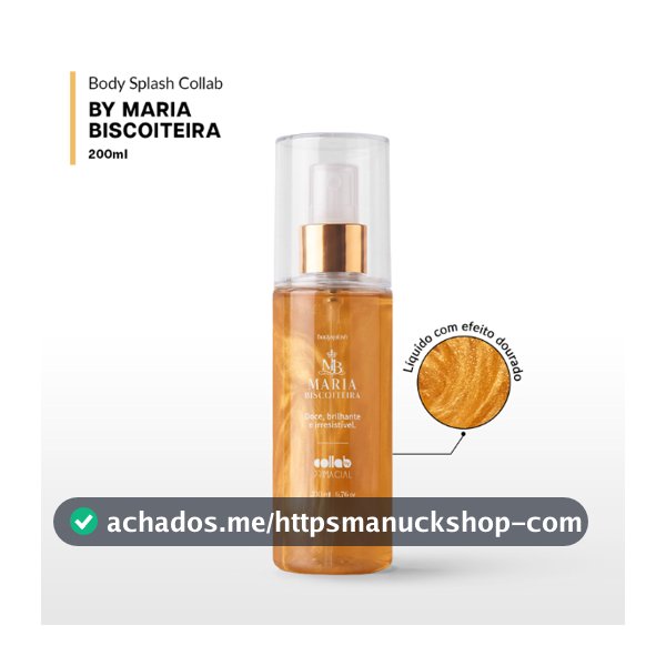 BODY SPLASH MARIA BISCOITEIRA 200ML PERFUME FLORAL COM BAUNILHA