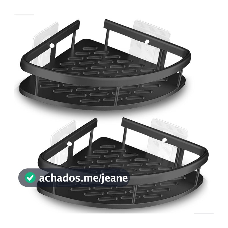 Kit Suporte de Canto Porta Shampoo Prateleira Para Banheiro Cantoneira Organizador com Adesivo