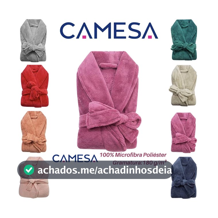 Roupão Plush Microfibra Adulto Extra Macio Unissex Várias Cores Tamanho Único