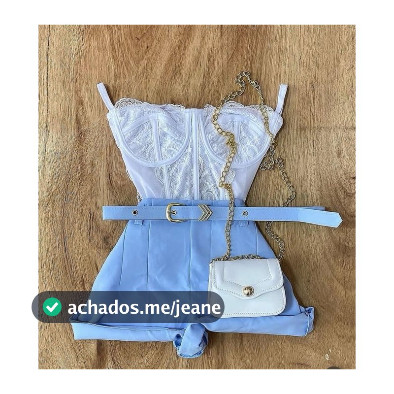 Conjunto Verão Final de Ano Cropped Corselet e Short Alfaiataria