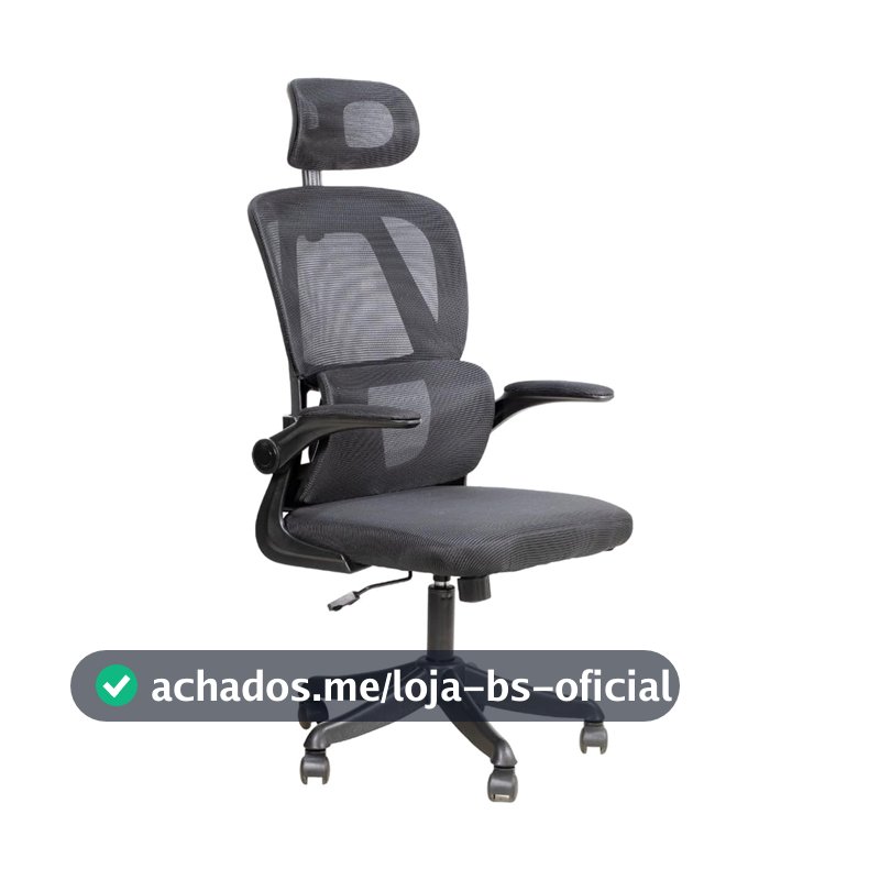 Cadeira Escritório Ergonômica Giratória Apoio Braços e Lombar Syberflex