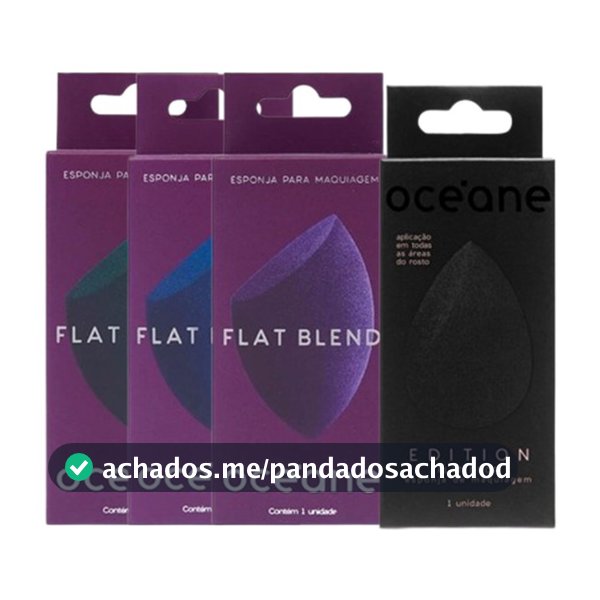 Esponja de Maquiagem Profissional Océane Hidrófila Sem Látex Flat Blend