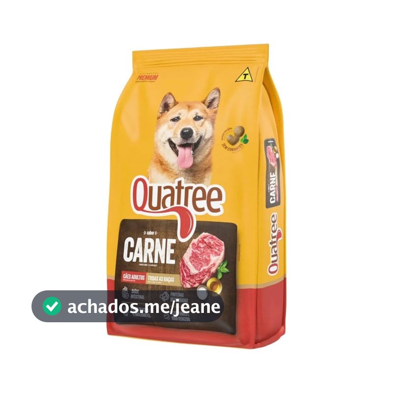 Ração Quatree Adulto Cão Todas as Raças Sabor Carne 15 kg