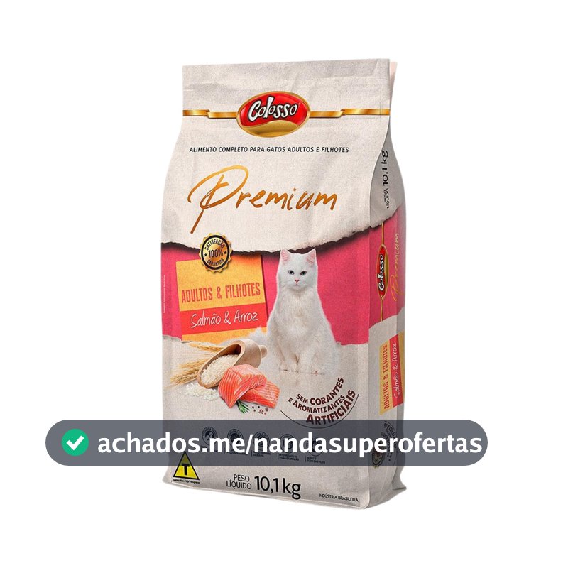 Ração Gatos Adultos E Filhotes Salmão Premium Colosso - 10kg