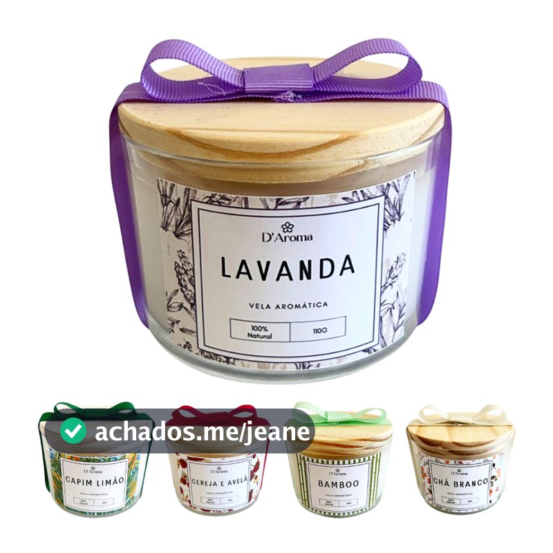 Vela Aromática artesanal 5 fragrâncias 110g PREMIUM