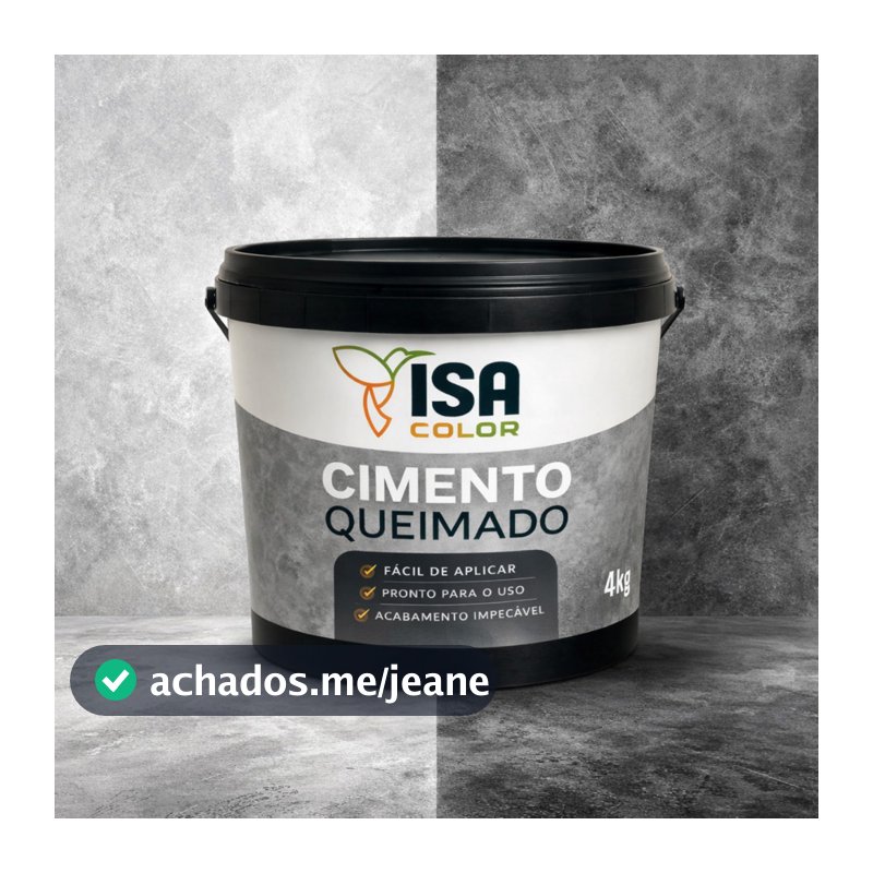Revestimento Cimento Queimado Pronto ISA Color 4kg Não Trinca Fácil Aplicação Moderno Premium Decorativo Moderno Cores