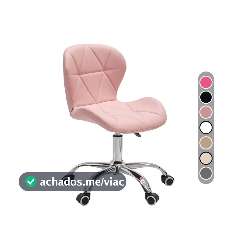Cadeira Eiffel Slim Giratória com Estofado Penteadeira Base Cromada Evolux