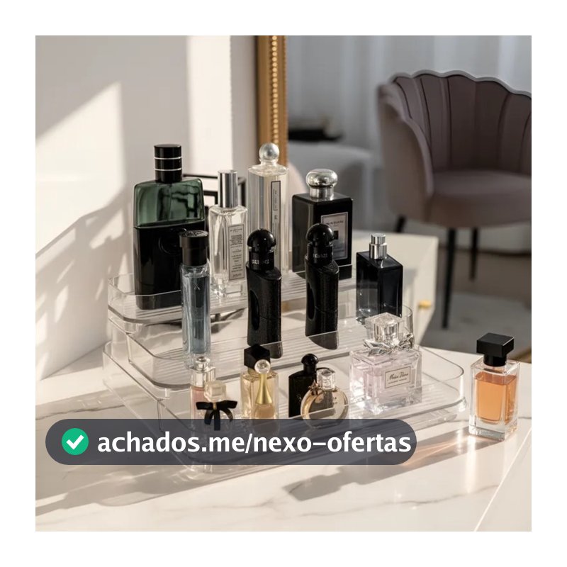 Expositor de Perfumes Cosméticos Organizador 3 Andares Transparente