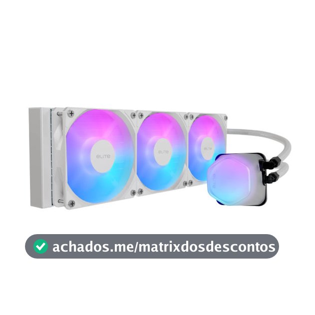 Water Cooler 360mm Cooler Master Elite Liquid Branco ARGB ELW-D36M-A21DA-RW CPU Intel AMD