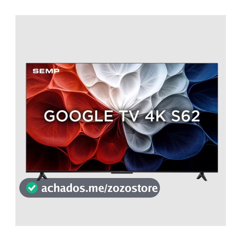 Smart TV 65 Polegadas 4K 65S62 Google TV Processador AiPQ Dolby Áudio Preta Semp