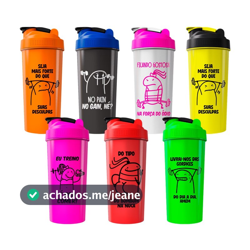 Coqueteleira Memes Divertidos - Garrafinha Academia Shaker
