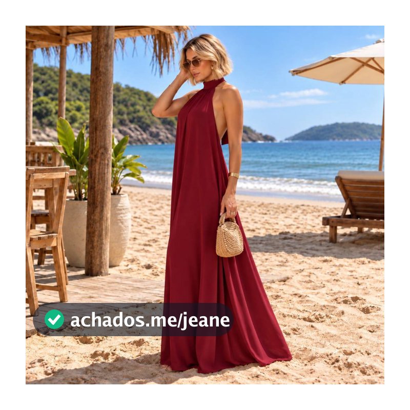 Vestido Longo Praia Feminino Festa Elegante Madrinha Casamento Formatura Frente Única Plus Size Luxo Marsala