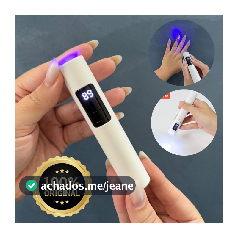 Portátil Mini Secador De Unhas Branco Lanterna LED Rápido UV Gel Luz Seca Ferramentas Manicure