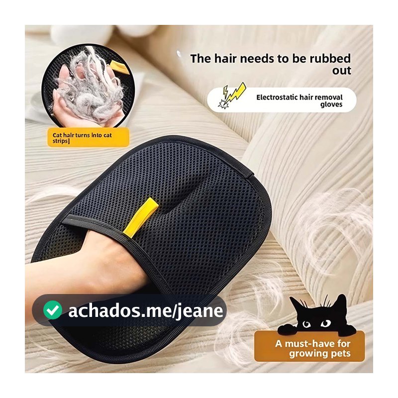 Removedor de pelos de pet，luvas para remoção de pelos com eletricidade estática，escova dupla face
