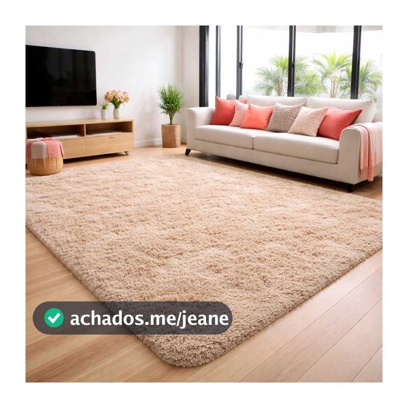 Tapete Peludo 3,00 x 2,00 Grande Felpudo Para Sala e Quarto