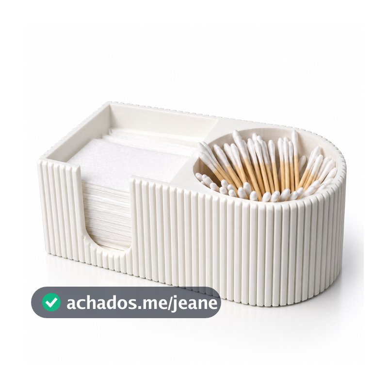 Organizador de Algodão e Palitos Nail Designer | Porta Algodão para Mesa Manicure