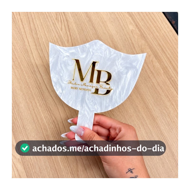 Espelho de mão personalizado DESTACADOR de VIDRO cílios lash designer beleza