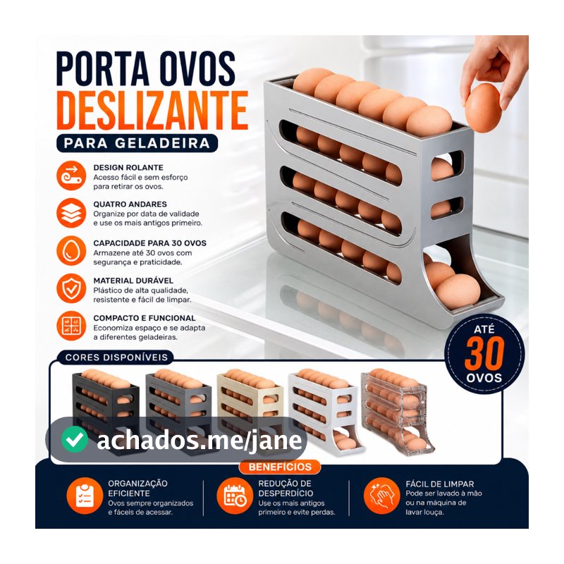 1/2 Peça Porta Ovos Deslizante Organizador Para Geladeira De 4 Camadas Automática Rolantes