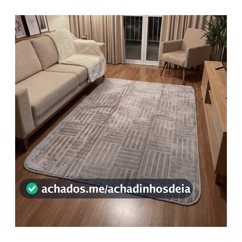 Tapete Sala 200x140 Antiderrapante Grande Mônaco Aveludado Premium Limpa Fácil Moderno Macio