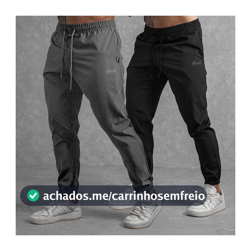 Kit 2 Calça Jogger Tactel com Elastano para Treino e Verão Masculina Academia