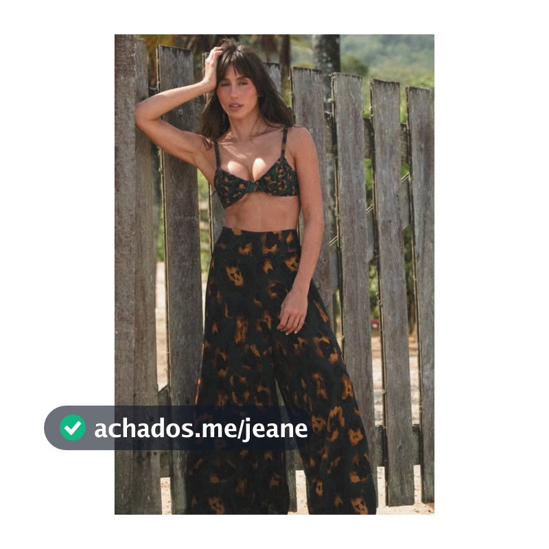 Calça Pantalona Feminina Luna Savana Cintura Alta Viscose Leve Fluida Moda Verão Praia Resort Casual Via Sol Brazil