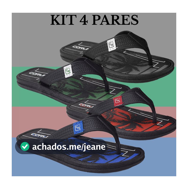 Kit 4 pares chinelo masculino sandália masculina chinelo mascolino chinelo kit chinelo masculino