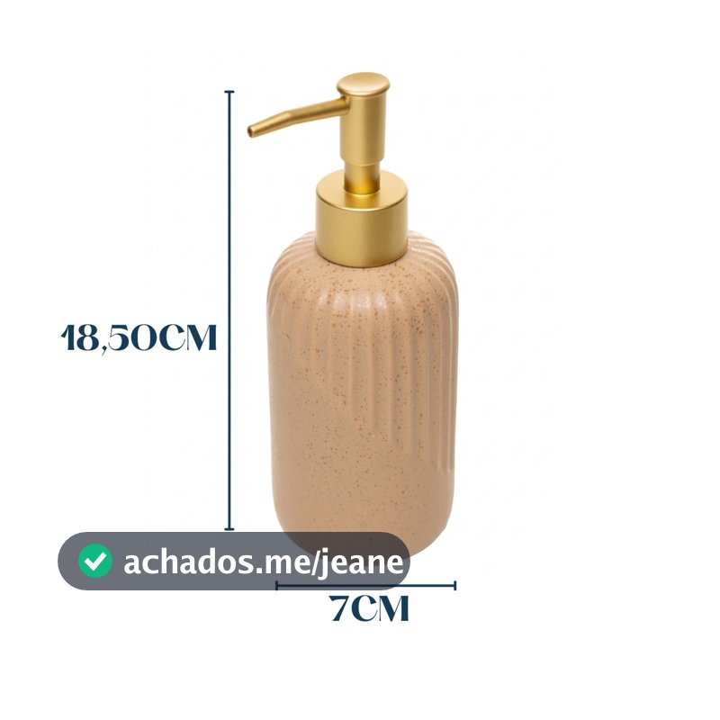 Dispenser de Cerâmica  Porta Sabonete Líquido Canelado 350ml LYOR
