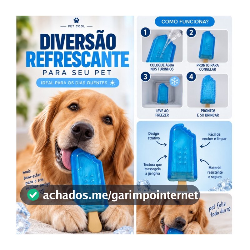 Brinquedo Mordedor Refrescante para Cachorro e Gato Congelável – Picolé e Casquinha