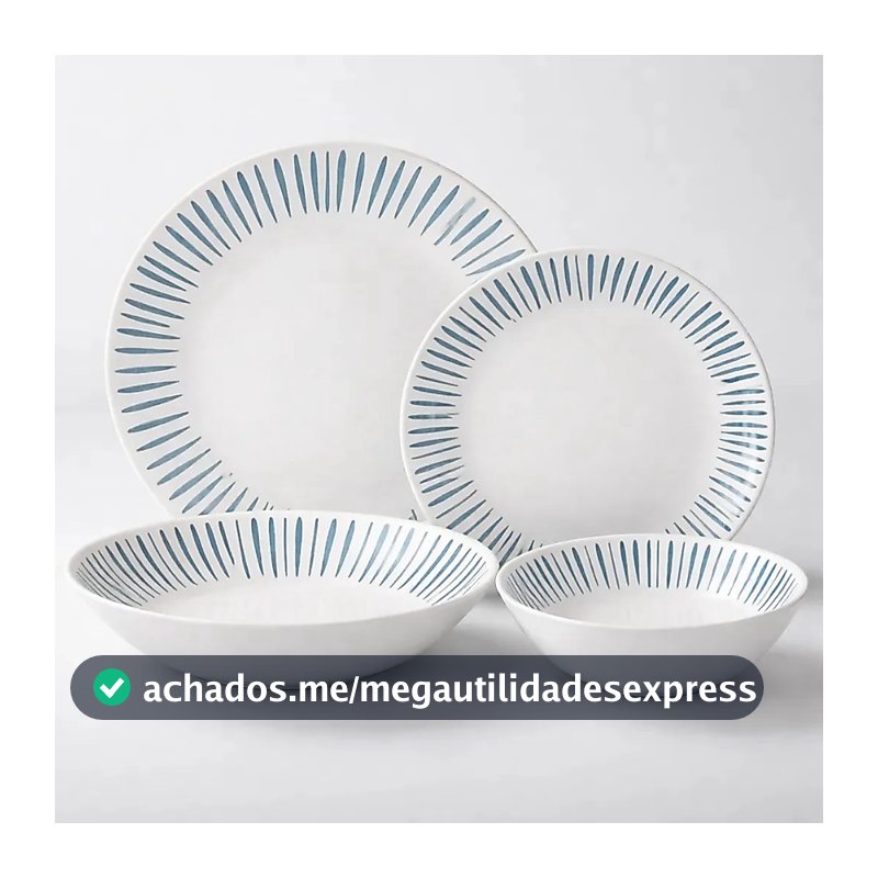 Aparelho de Jantar Colorstone Provence Maison Atlantis 16 Peças Pratos Rasos Fundos Sobremesa e Tigelas