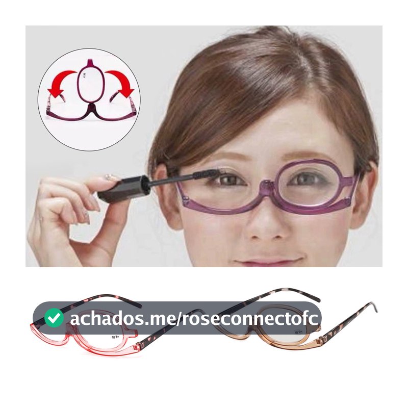Óculos De Maquiagem Monocle Full Frame Multifuncional Rotatable Fashion Eyeglass