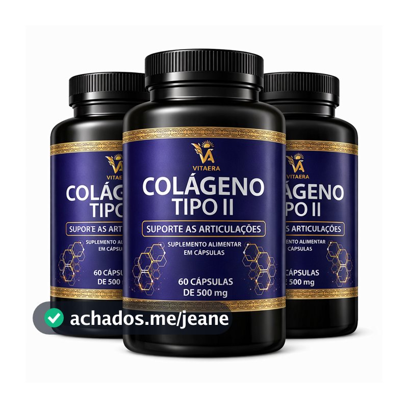 Colágeno Tipo II Não Desnaturado 40mg 60 Cápsulas Articulações Cartilagem Vita Era