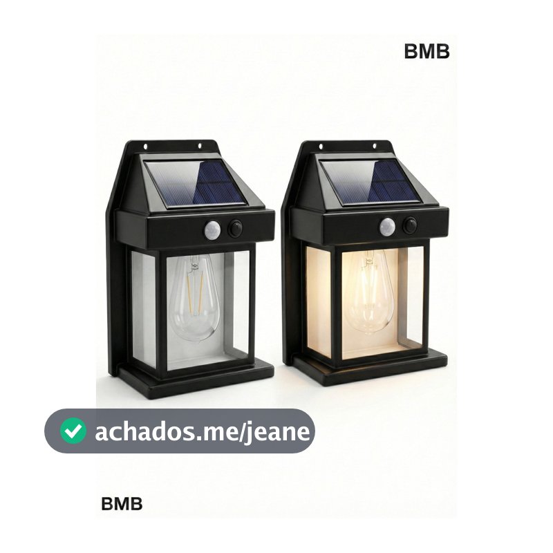 Luminária Solar de Parede com Sensor de Movimento IR 600LM – Bateria 1800mAh – Alcance 5–8m